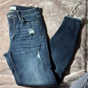 Cello Dark Blue Distressed Skinny Jeans